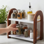 Raft organizator de blat cu design arcuit, două niveluri